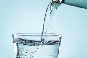 A glass of water macro shot